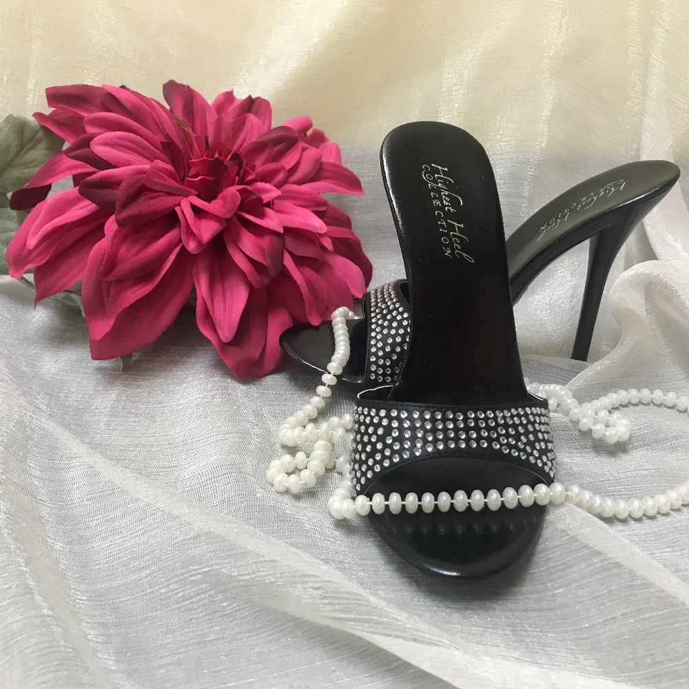 Highest heel black sandal